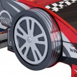 Pat Masina Formula 1 rosu F1 roti 3D cu LED-uri si Saltea - Premium High Gloss Quality